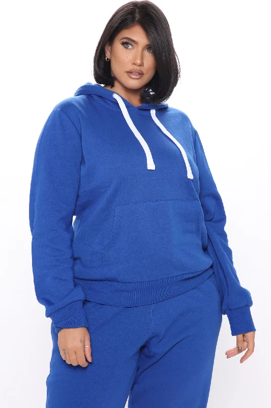 Relaxed Vibe Solid Hoodie - Blue