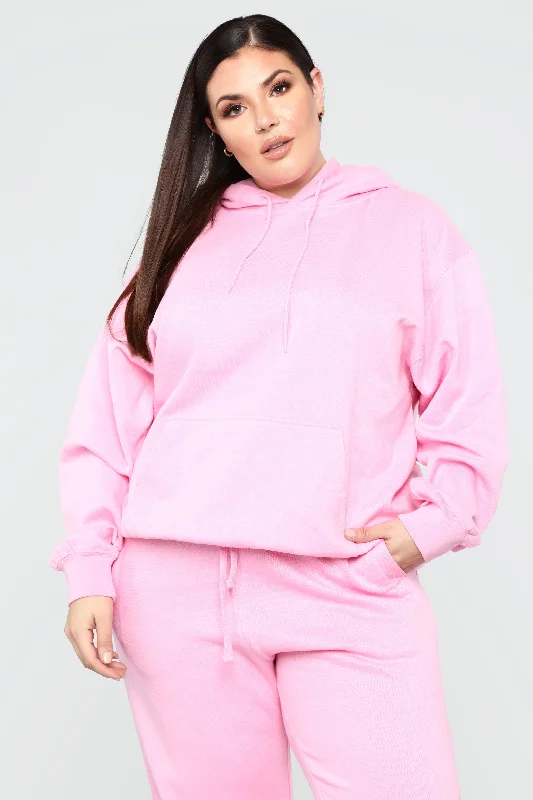 Stole Your Boyfriend's Oversized Hoodie - Pink