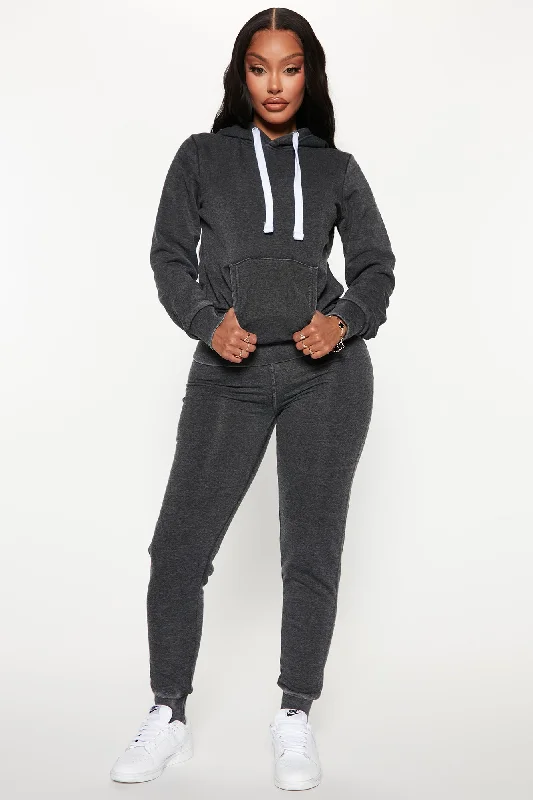 Sweet Dreams Mineral Wash Hoodie - Charcoal