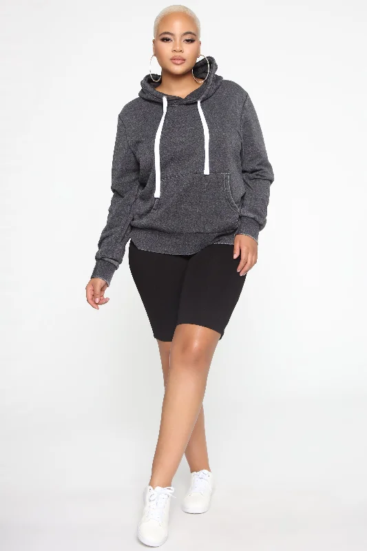 Sweet Dreams Mineral Wash Hoodie - Charcoal