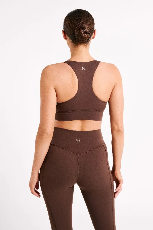 Thea Racerback Crop Top - Dark Chocolate