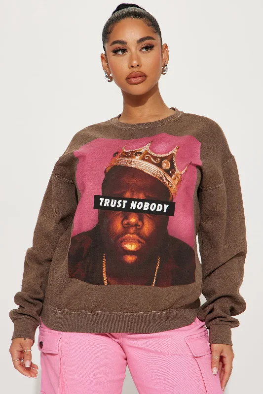 Trust Nobody Biggie Sweatshirt - Brown