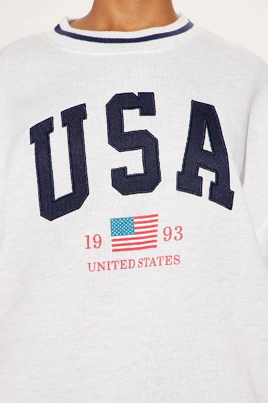 USA Blessed Crew Neck Sweatshirt - Heather Grey