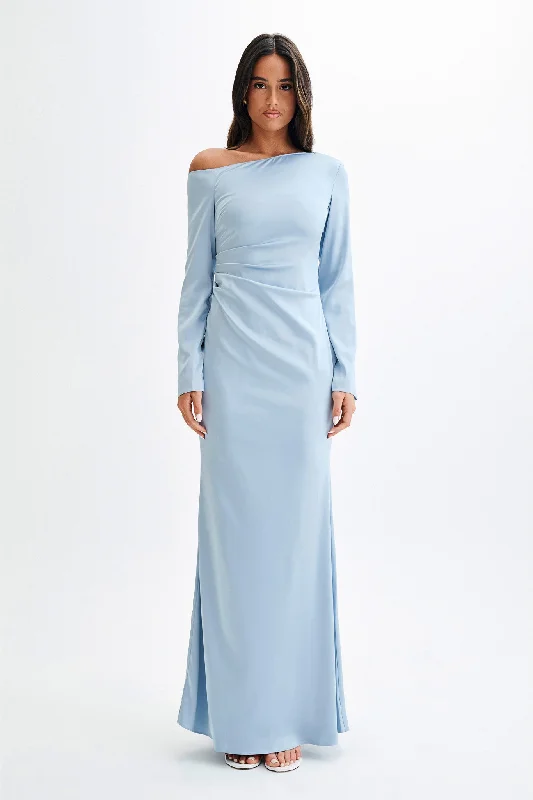 Avery Long Sleeve Maxi Dress - Cornflower Blue