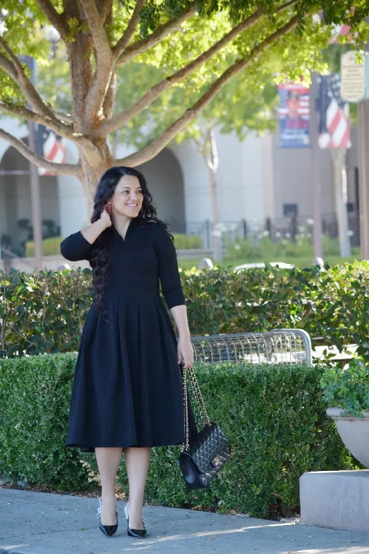 Santorini Black Dress