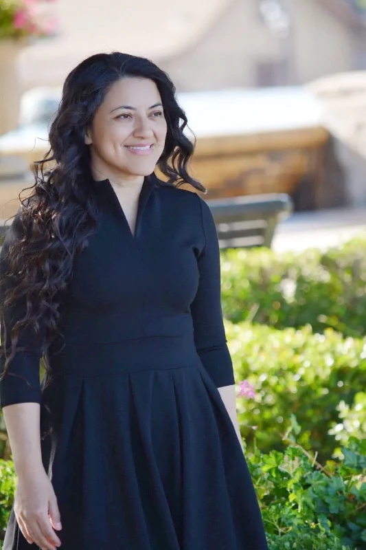 Santorini Black Dress