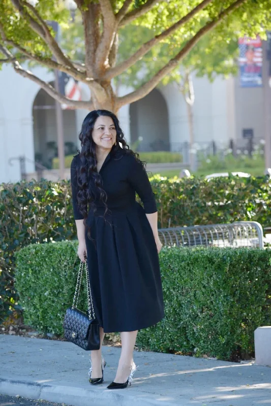 Santorini Black Dress