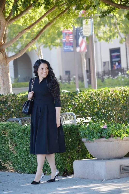 Santorini Black Dress