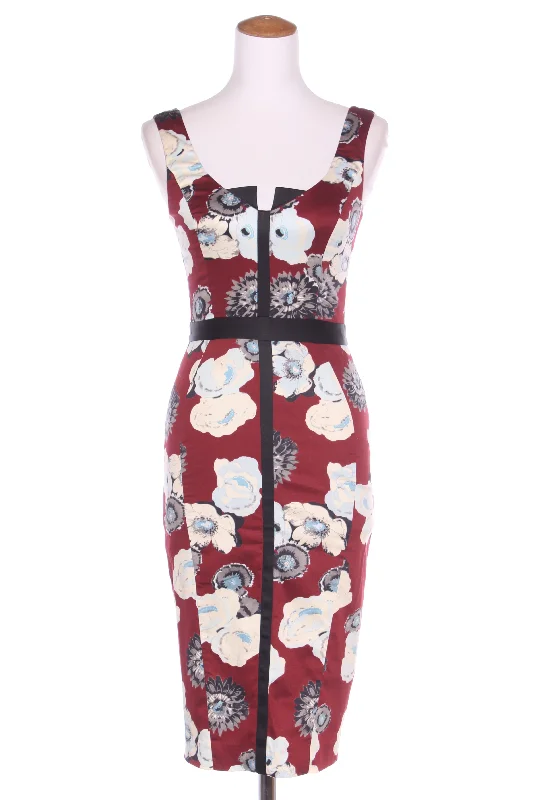 CUE (AU) Maroon floral pencil dress! 6