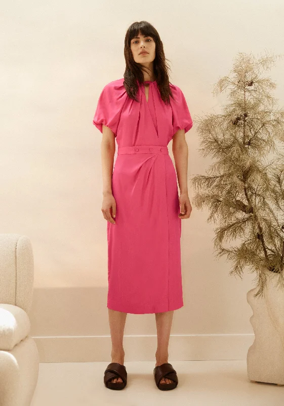 MORRISON WAVERLEY MIDI DRESS - PINK