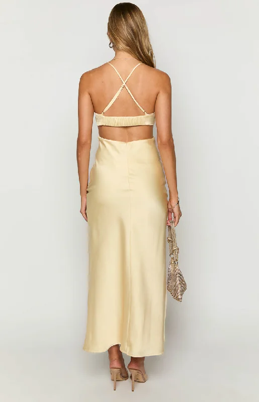 Taleah Yellow Cut Out Maxi Dress