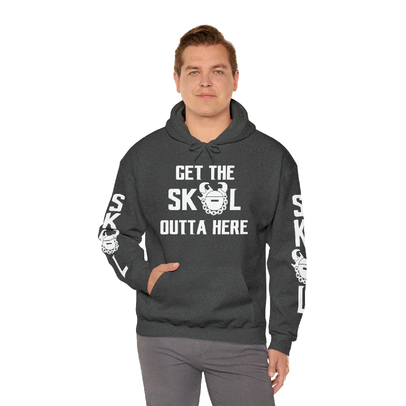 Unisex Heavy Blend™ Hooded Sweatshirt - Get OUTTA Here + Original (Sleeves)