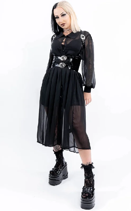 Valentine Sheer Shirt Dress