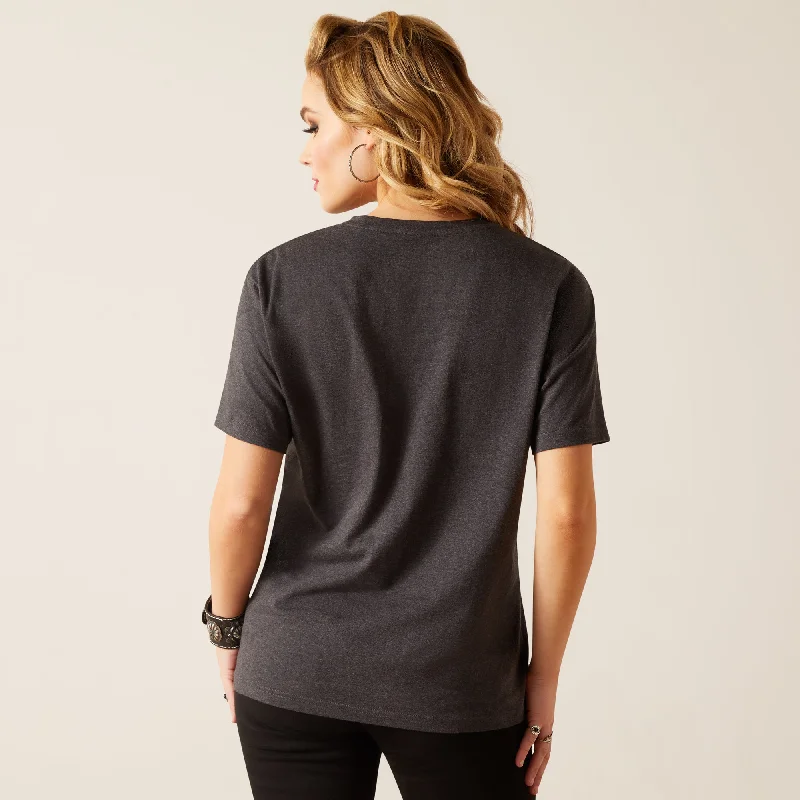 10047403 Ariat Women's Shield SS Tee Black Heather