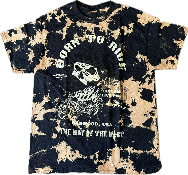 ""BORN TO RIDE"" Tee in BLEACH