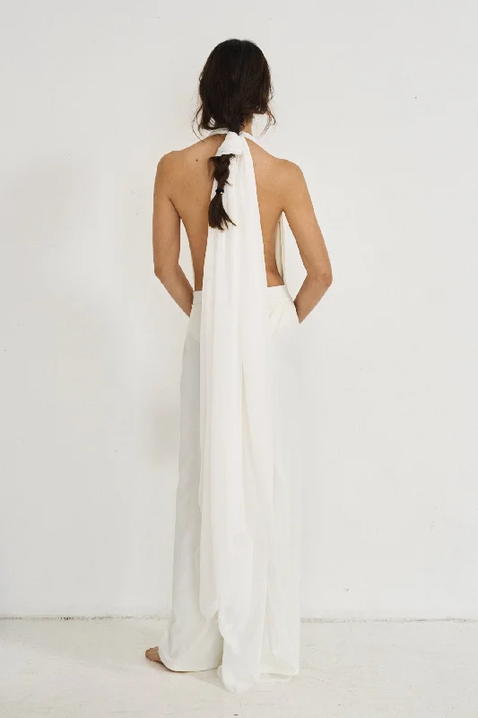 Draped One Piece with V-Neck (Limited Edition) Off White - Miriam