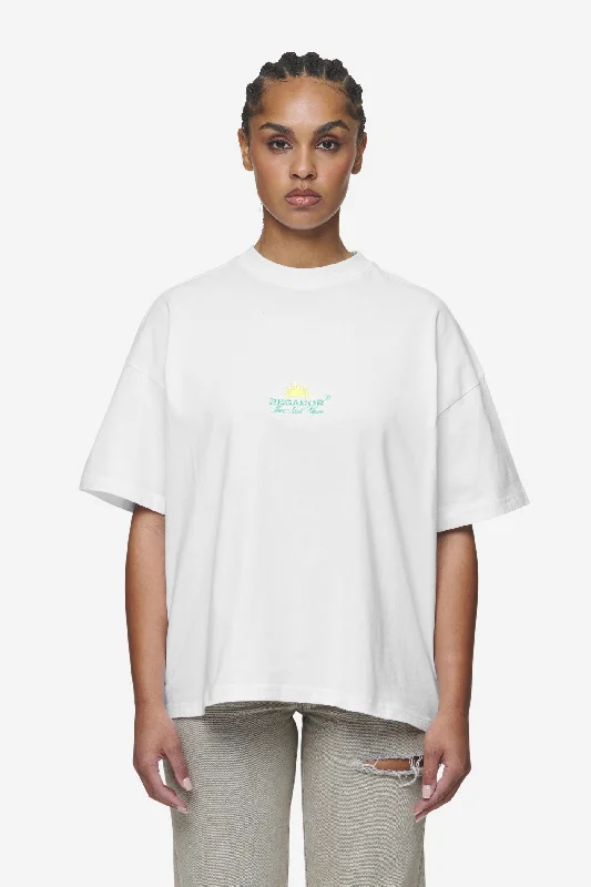 Flora Heavy Oversized Tee White