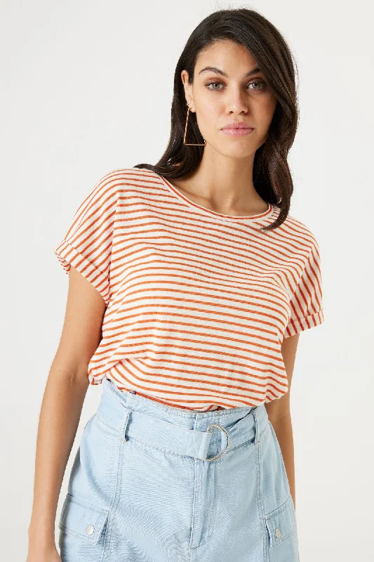 Garcia Striped Tee - Emberglow