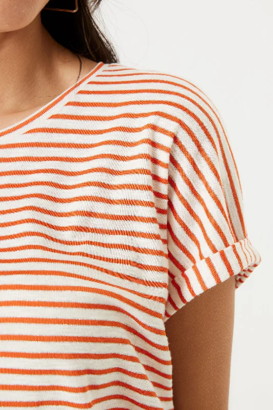 Garcia Striped Tee - Emberglow