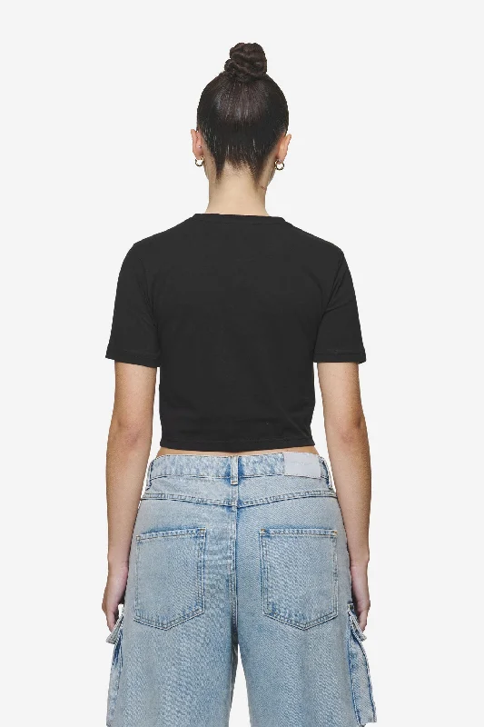 Jenna Cropped Baby Tee Black