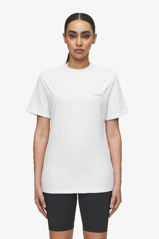 Logo Slim Tee White Sky Blue