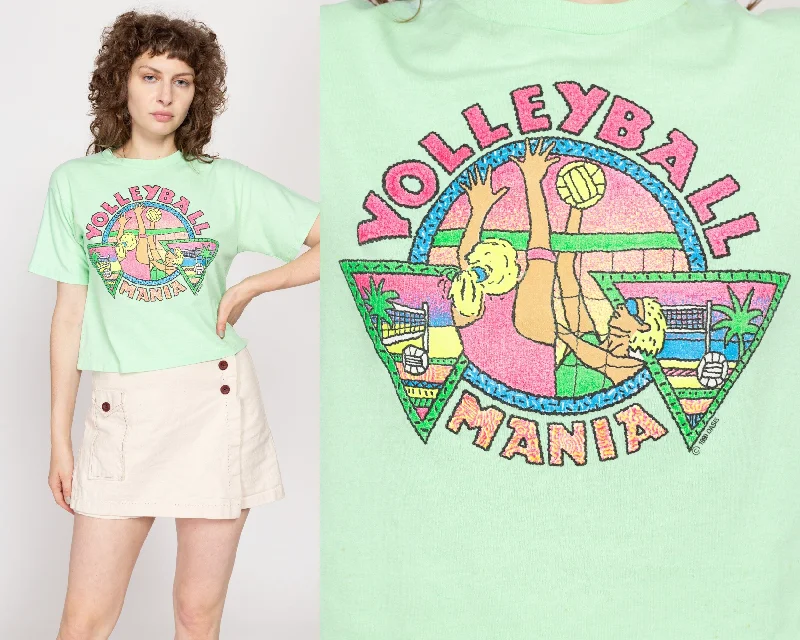 Medium 90s ""Volleyball Mania"" Cropped Graphic Tee