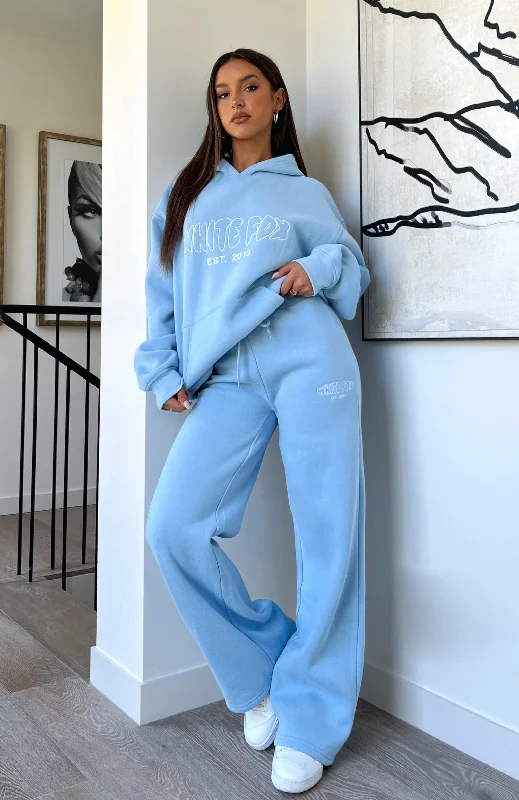 Missed Flights Wide Leg Sweatpants Soft Blue