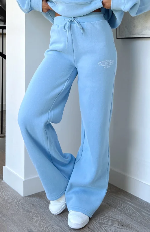 Missed Flights Wide Leg Sweatpants Soft Blue