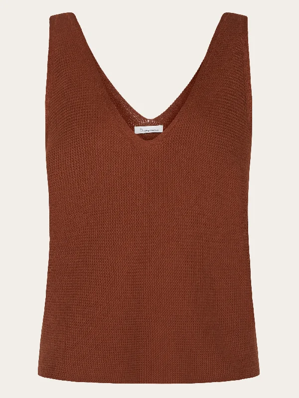 Regular cotton racking stich top - GOTS/Vegan - Tiramisu