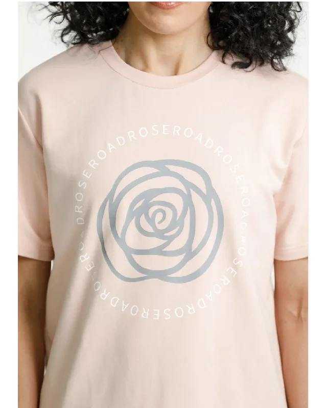 Rose Road Topher Tee - Peach with Track Print