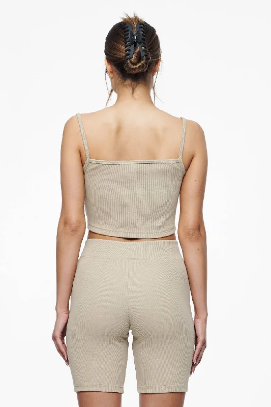 Ruby Rib Crop Top Vintage Washed Espresso