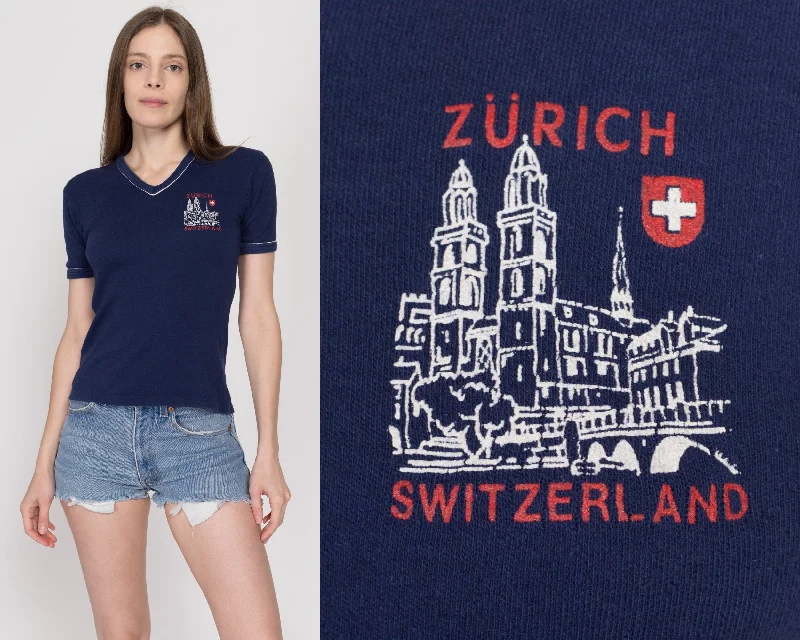 Sm-Med 70s Zurich Switzerland Tourist T Shirt