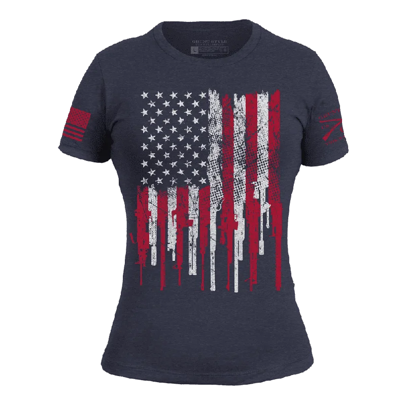 Women's 2A Stars and Stripes Slim Fit T-Shirt - Midnight Navy