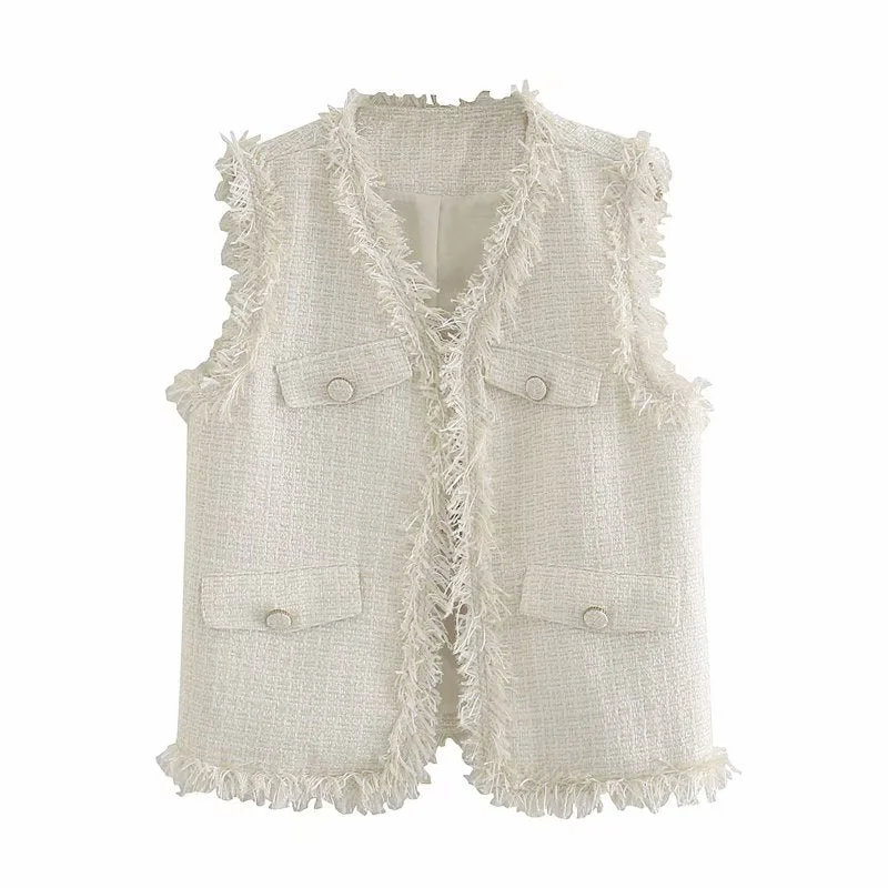 Autumn women's sleeveless V-neck knitted vest coat  1385