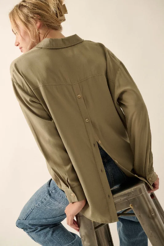 Back to Basics Buttoned-Back Pocket Shirt