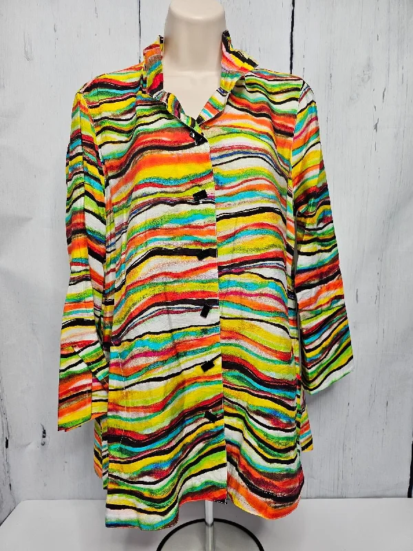 Blouse button Front Wire Collar - Stripe - M14401JM