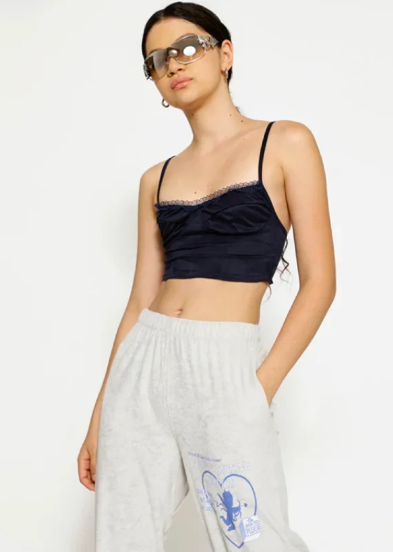 Boys Lie Suede Bustier Tank ★ Navy