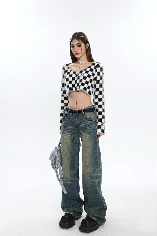 Julissa Fluff Button Up Long Sleeve Cropped Top