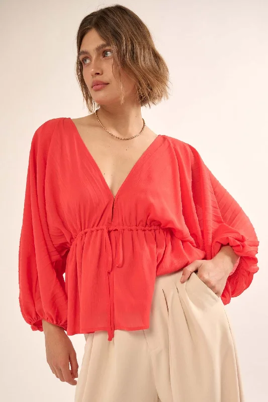 Made for Love Accordion Pleated Kimono Blouse