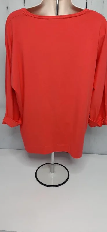 Top Pullover-3/4 Sleeve-Red-Women's-99901