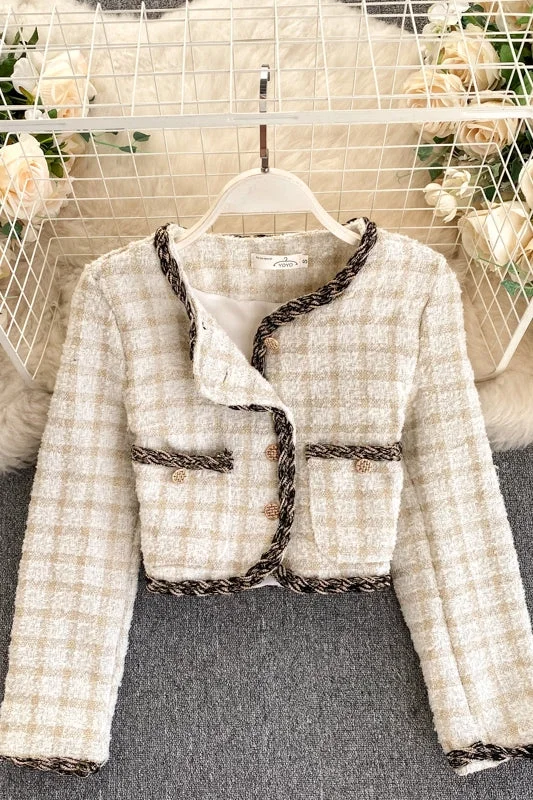 Small fragrant coat women's autumn and winter coat cardigan  1494