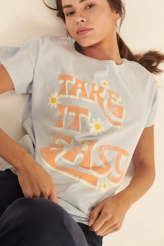 Take It Easy Vintage-Wash Graphic Tee