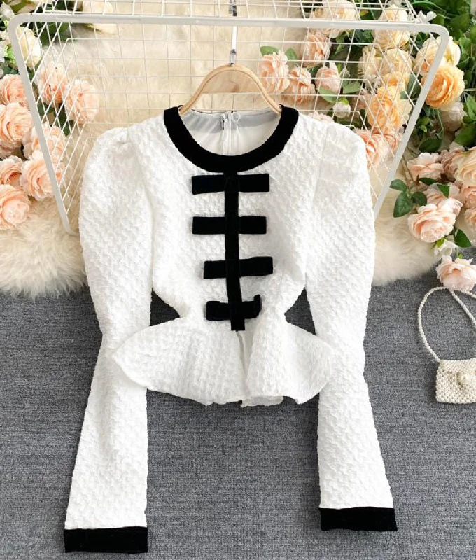 White long sleeve tops  351