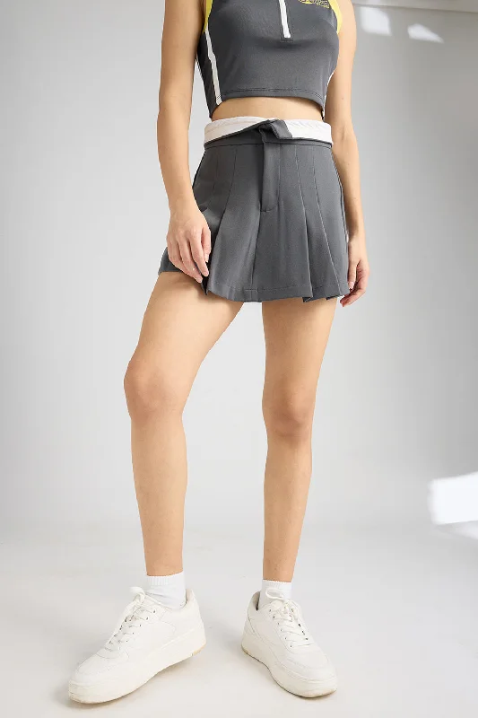 Corp Girlie Charcoal Skort