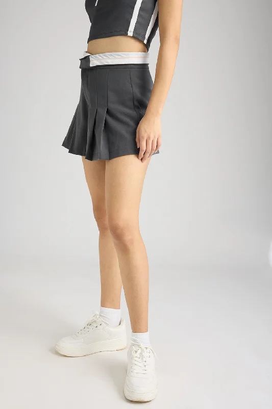 Corp Girlie Charcoal Skort