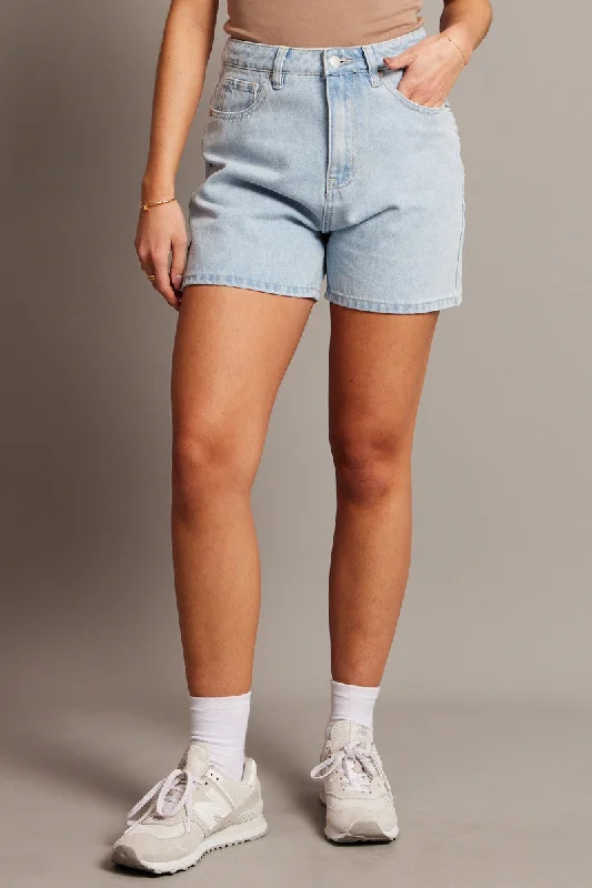 Denim Relaxed Short High Rise Longline