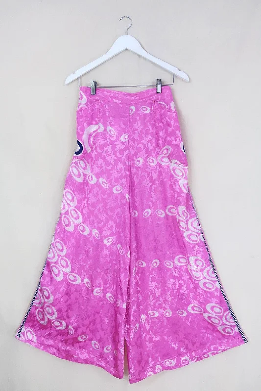 Joni High Waisted Flares - Vintage Sari - Lets Go Party Pink - Free Size S/M