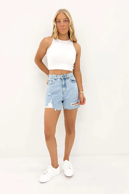 Kyia Short Destroyed Light Blue