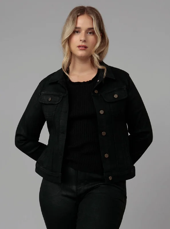 GABRIELLA-CBLK Classic Jacket - Coated Black