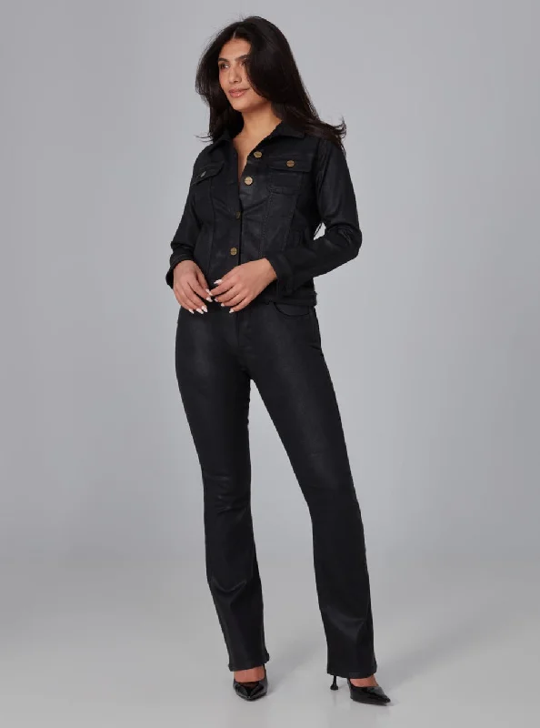 GABRIELLA-CBLK Classic Jacket - Coated Black